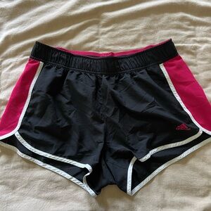 Adidas Women’s Pink & Black Athletic Running Shorts Medium